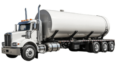 White tanker truck designed for transporting liquids or gases, showcased on a clear background and adapted for marine bunker fuel to reflect current fuel price trends.